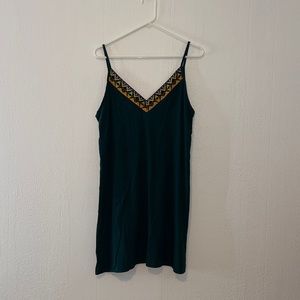 Green tank top dress with tribal border